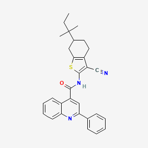 N-[3-cyano-6-(2-methylbutan-2-yl)-4,5,6,7-tetrahydro-1-benzothiophen-2-yl]-2-phenylquinoline-4-carboxamide