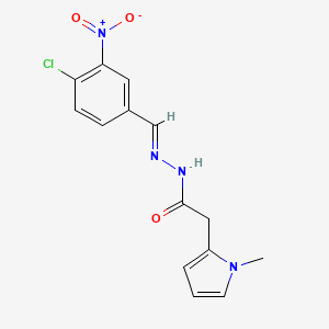 molecular formula C14H13ClN4O3 B11657749 N'-[(E)-(4-chloro-3-nitrophenyl)methylidene]-2-(1-methyl-1H-pyrrol-2-yl)acetohydrazide 