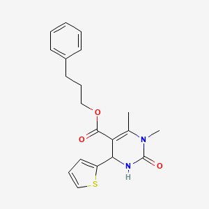 3-Phenylpropyl 1,6-dimethyl-2-oxo-4-(thiophen-2-yl)-1,2,3,4-tetrahydropyrimidine-5-carboxylate