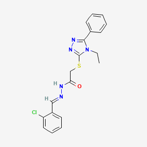 N'-(2-Chlorobenzylidene)-2-((4-ethyl-5-phenyl-4H-1,2,4-triazol-3-yl)thio)acetohydrazide