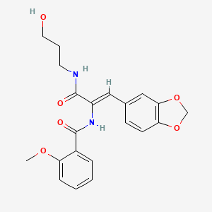 N-{(1Z)-1-(1,3-benzodioxol-5-yl)-3-[(3-hydroxypropyl)amino]-3-oxoprop-1-en-2-yl}-2-methoxybenzamide