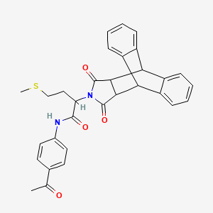 molecular formula C31H28N2O4S B11657825 N-(4-acetylphenyl)-2-(16,18-dioxo-17-azapentacyclo[6.6.5.0~2,7~.0~9,14~.0~15,19~]nonadeca-2,4,6,9,11,13-hexaen-17-yl)-4-(methylsulfanyl)butanamide (non-preferred name) 