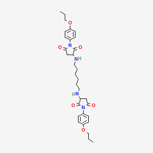 molecular formula C32H42N4O6 B11657834 3,3'-(Hexane-1,6-diyldiimino)bis[1-(4-propoxyphenyl)pyrrolidine-2,5-dione] 