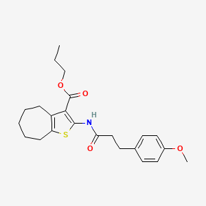 propyl 2-{[3-(4-methoxyphenyl)propanoyl]amino}-5,6,7,8-tetrahydro-4H-cyclohepta[b]thiophene-3-carboxylate