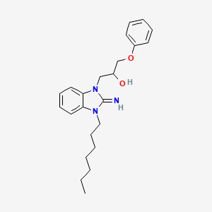 1-(3-heptyl-2-imino-2,3-dihydro-1H-benzimidazol-1-yl)-3-phenoxypropan-2-ol