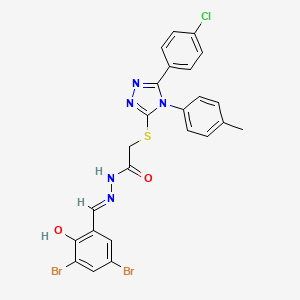 2-{[5-(4-Chlorophenyl)-4-(4-methylphenyl)-4H-1,2,4-triazol-3-YL]sulfanyl}-N'-[(E)-(3,5-dibromo-2-hydroxyphenyl)methylidene]acetohydrazide