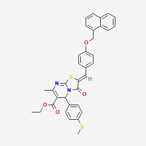 molecular formula C35H30N2O4S2 B11657911 ethyl (2Z)-7-methyl-5-[4-(methylsulfanyl)phenyl]-2-[4-(naphthalen-1-ylmethoxy)benzylidene]-3-oxo-2,3-dihydro-5H-[1,3]thiazolo[3,2-a]pyrimidine-6-carboxylate 