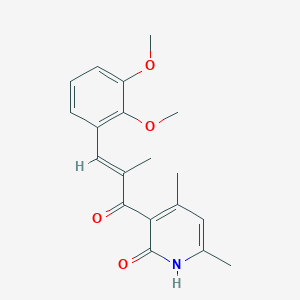 molecular formula C19H21NO4 B11657961 3-[(2E)-3-(2,3-dimethoxyphenyl)-2-methylprop-2-enoyl]-4,6-dimethylpyridin-2(1H)-one 