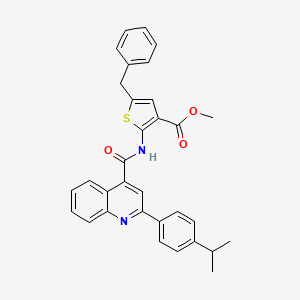 Methyl 5-benzyl-2-[({2-[4-(propan-2-yl)phenyl]quinolin-4-yl}carbonyl)amino]thiophene-3-carboxylate