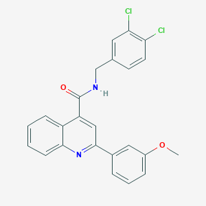 molecular formula C24H18Cl2N2O2 B11657983 N-[(3,4-dichlorophenyl)methyl]-2-(3-methoxyphenyl)quinoline-4-carboxamide 