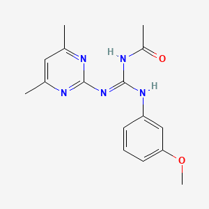 molecular formula C16H19N5O2 B11657984 N-[[(4,6-dimethylpyrimidin-2-yl)amino]-(3-methoxyanilino)methylidene]acetamide 