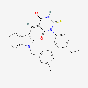 molecular formula C29H25N3O2S B11657990 (5Z)-1-(4-ethylphenyl)-5-{[1-(3-methylbenzyl)-1H-indol-3-yl]methylidene}-2-thioxodihydropyrimidine-4,6(1H,5H)-dione 