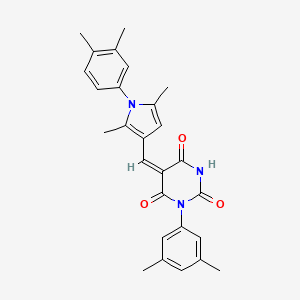 (5E)-3-(3,5-dimethylphenyl)-5-{[1-(3,4-dimethylphenyl)-2,5-dimethyl-1H-pyrrol-3-yl]methylidene}-6-hydroxypyrimidine-2,4(3H,5H)-dione