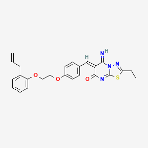 (6Z)-2-ethyl-5-imino-6-(4-{2-[2-(prop-2-en-1-yl)phenoxy]ethoxy}benzylidene)-5,6-dihydro-7H-[1,3,4]thiadiazolo[3,2-a]pyrimidin-7-one