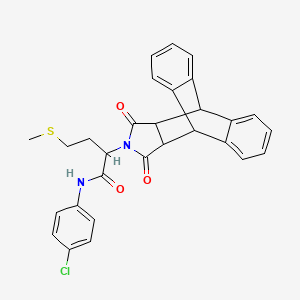 N-(4-chlorophenyl)-2-(16,18-dioxo-17-azapentacyclo[6.6.5.0~2,7~.0~9,14~.0~15,19~]nonadeca-2,4,6,9,11,13-hexaen-17-yl)-4-(methylsulfanyl)butanamide (non-preferred name)