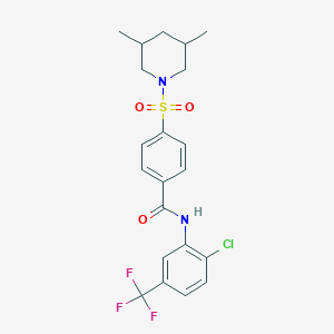 N-(2-chloro-5-(trifluoromethyl)phenyl)-4-((3,5-dimethylpiperidin-1-yl)sulfonyl)benzamide