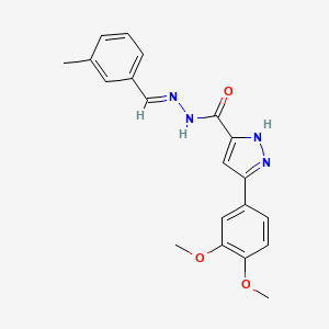 molecular formula C20H20N4O3 B11658099 3-(3,4-Dimethoxyphenyl)-N'-(3-methylbenzylidene)-1H-pyrazole-5-carbohydrazide 