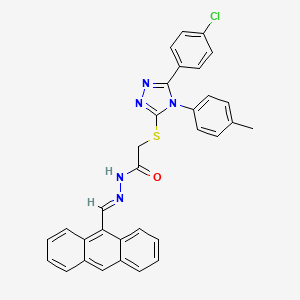 N'-[(E)-9-anthrylmethylidene]-2-{[5-(4-chlorophenyl)-4-(4-methylphenyl)-4H-1,2,4-triazol-3-yl]sulfanyl}acetohydrazide