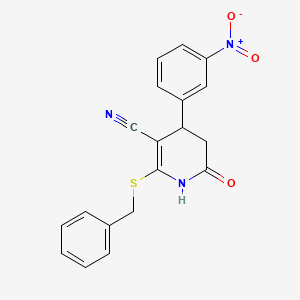 2-(Benzylsulfanyl)-4-(3-nitrophenyl)-6-oxo-1,4,5,6-tetrahydropyridine-3-carbonitrile