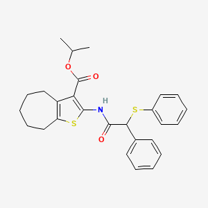 propan-2-yl 2-{[phenyl(phenylsulfanyl)acetyl]amino}-5,6,7,8-tetrahydro-4H-cyclohepta[b]thiophene-3-carboxylate