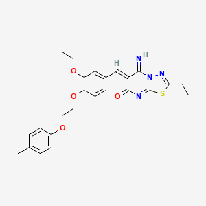 (6Z)-6-{3-ethoxy-4-[2-(4-methylphenoxy)ethoxy]benzylidene}-2-ethyl-5-imino-5,6-dihydro-7H-[1,3,4]thiadiazolo[3,2-a]pyrimidin-7-one