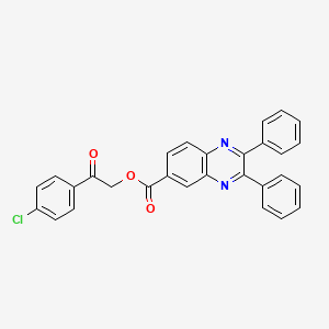 2-(4-Chlorophenyl)-2-oxoethyl 2,3-diphenylquinoxaline-6-carboxylate