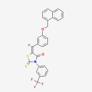 (5E)-5-[3-(naphthalen-1-ylmethoxy)benzylidene]-2-thioxo-3-[3-(trifluoromethyl)phenyl]-1,3-thiazolidin-4-one