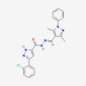 3-(2-chlorophenyl)-N'-[(E)-(3,5-dimethyl-1-phenyl-1H-pyrazol-4-yl)methylidene]-1H-pyrazole-5-carbohydrazide