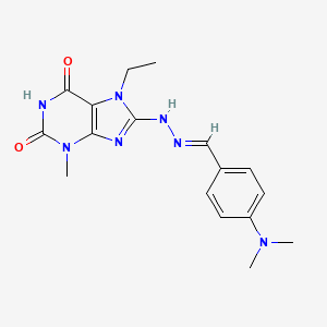 8-{(2E)-2-[4-(dimethylamino)benzylidene]hydrazinyl}-7-ethyl-3-methyl-3,7-dihydro-1H-purine-2,6-dione