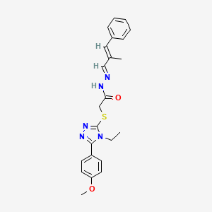 2-{[4-ethyl-5-(4-methoxyphenyl)-4H-1,2,4-triazol-3-yl]sulfanyl}-N'-[(1E,2E)-2-methyl-3-phenylprop-2-en-1-ylidene]acetohydrazide