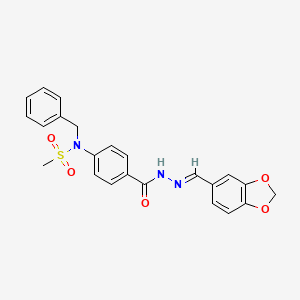 N-(4-{[(2E)-2-(1,3-benzodioxol-5-ylmethylidene)hydrazinyl]carbonyl}phenyl)-N-benzylmethanesulfonamide