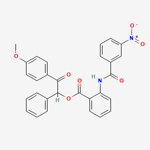 2-(4-Methoxyphenyl)-2-oxo-1-phenylethyl 2-{[(3-nitrophenyl)carbonyl]amino}benzoate