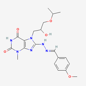 6-hydroxy-7-[2-hydroxy-3-(propan-2-yloxy)propyl]-8-[(2E)-2-(4-methoxybenzylidene)hydrazinyl]-3-methyl-3,7-dihydro-2H-purin-2-one