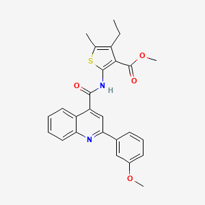 Methyl 4-ethyl-2-({[2-(3-methoxyphenyl)quinolin-4-yl]carbonyl}amino)-5-methylthiophene-3-carboxylate