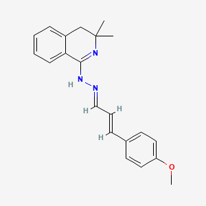 (1Z)-1-{(2E)-[(2E)-3-(4-methoxyphenyl)prop-2-en-1-ylidene]hydrazinylidene}-3,3-dimethyl-1,2,3,4-tetrahydroisoquinoline