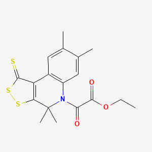 ethyl oxo(4,4,7,8-tetramethyl-1-thioxo-1,4-dihydro-5H-[1,2]dithiolo[3,4-c]quinolin-5-yl)acetate