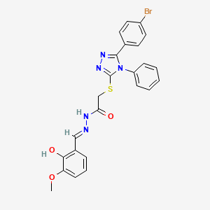 2-{[5-(4-bromophenyl)-4-phenyl-4H-1,2,4-triazol-3-yl]sulfanyl}-N'-[(E)-(2-hydroxy-3-methoxyphenyl)methylidene]acetohydrazide