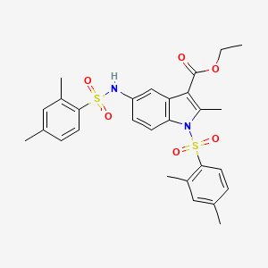 ethyl 1-[(2,4-dimethylphenyl)sulfonyl]-5-{[(2,4-dimethylphenyl)sulfonyl]amino}-2-methyl-1H-indole-3-carboxylate