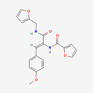 N-[(1Z)-3-[(furan-2-ylmethyl)amino]-1-(4-methoxyphenyl)-3-oxoprop-1-en-2-yl]furan-2-carboxamide