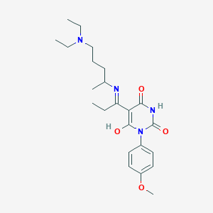 (5Z)-5-(1-{[5-(diethylamino)pentan-2-yl]amino}propylidene)-1-(4-methoxyphenyl)pyrimidine-2,4,6(1H,3H,5H)-trione