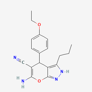 6-Amino-4-(4-ethoxyphenyl)-3-propyl-1,4-dihydropyrano[2,3-c]pyrazole-5-carbonitrile