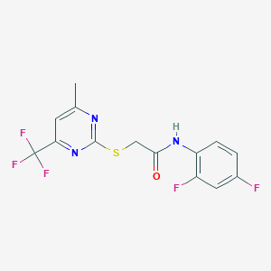 N-(2,4-difluorophenyl)-2-{[4-methyl-6-(trifluoromethyl)pyrimidin-2-yl]sulfanyl}acetamide