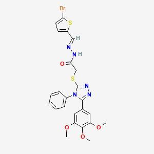 N'-[(E)-(5-bromothiophen-2-yl)methylidene]-2-{[4-phenyl-5-(3,4,5-trimethoxyphenyl)-4H-1,2,4-triazol-3-yl]sulfanyl}acetohydrazide