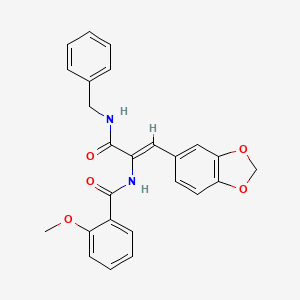 N-[(1Z)-1-(1,3-benzodioxol-5-yl)-3-(benzylamino)-3-oxoprop-1-en-2-yl]-2-methoxybenzamide