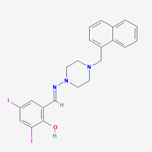 2,4-Diiodo-6-(((4-(1-naphthylmethyl)-1-piperazinyl)imino)methyl)phenol