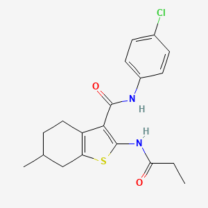 N-(4-chlorophenyl)-6-methyl-2-(propanoylamino)-4,5,6,7-tetrahydro-1-benzothiophene-3-carboxamide