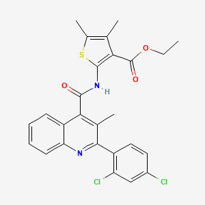 Ethyl 2-({[2-(2,4-dichlorophenyl)-3-methylquinolin-4-yl]carbonyl}amino)-4,5-dimethylthiophene-3-carboxylate