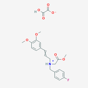 molecular formula C23H26FNO8 B1165856 3-(3,4-Dimethoxyphenyl)prop-2-enyl-[(4-fluorophenyl)methyl]-(2-methoxy-2-oxoethyl)azanium;2-hydroxy-2-oxoacetate 