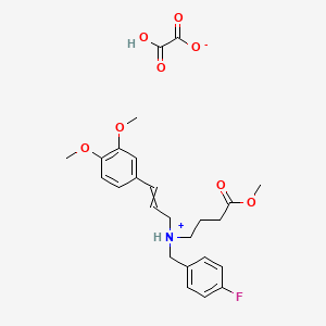 molecular formula C25H30FNO8 B1165857 3-(3,4-Dimethoxyphenyl)prop-2-enyl-[(4-fluorophenyl)methyl]-(4-methoxy-4-oxobutyl)azanium;2-hydroxy-2-oxoacetate 