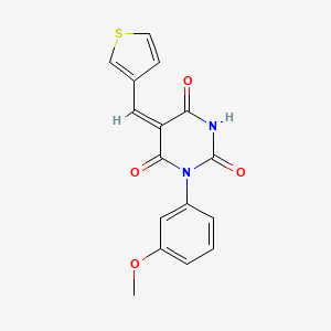 (5E)-1-(3-methoxyphenyl)-5-(thiophen-3-ylmethylidene)pyrimidine-2,4,6(1H,3H,5H)-trione